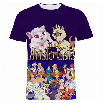 Desene animate Anime tricou Barbati Disney pisicile aristocrate Moda de Vara Tricouri Femei Streetwear 3D Imprimate Haine Copii