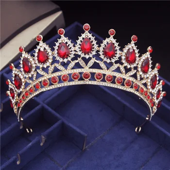 Baroc Coroana Benzi Royal Regina Diademe și Coroane de Mireasa Frizură Printesa Petrecere de Nunta Bijuterii de Păr Ornamente Cap