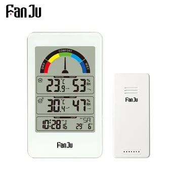 FanJu FJ3356 Digital Termometru Higrometru Statie Meteo Ceas de Perete Senzor Wireless de Alarmă Confort Indicatorul de Afișare Tabelul de Ceas