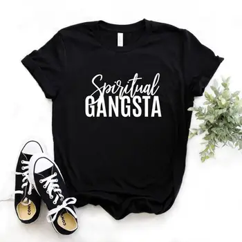 Spirituală Gangsta Imprimare Tricouri Femei din Bumbac Casual Amuzant Tricou Pentru Doamna Top Tee Hipster 6 Culoare NA-733