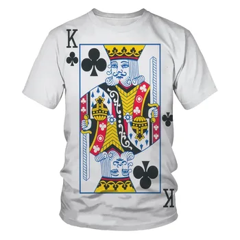 Noile Cărți de Joc 3d de Imprimare Bărbați Și Femei de Moda T-shirt de Poker Model Vrac Sport Confortabil Respirabil Streetwear