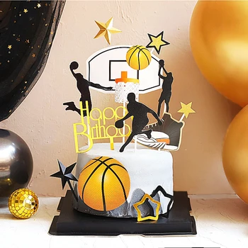 Rece de Baschet Sport Happy Birthday Cake Topper pentru Bărbați Petrecerea de Ziua Decor Desert minunat Cadouri