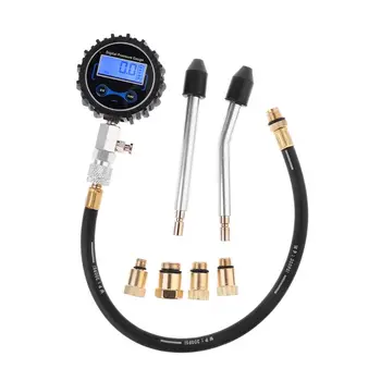 Digital Gaz Cilindri Tester de Compresie Tool Kit Auto Motociclete Indicator de Presiune cu Adaptor