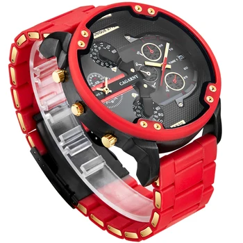 DZ6830 2022 Moda Mens Ceasuri de Aur de Oțel Roșu Silicon Ceas Sport pentru Barbati Cuarț de sex Masculin Ceas Dual Time Militare Reloj Hombre