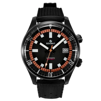 RDUNAE Ruiyi noul negru în aer liber safir clasic ceas de scufundare impermeabil luminos mecanice retro bărbați ceas