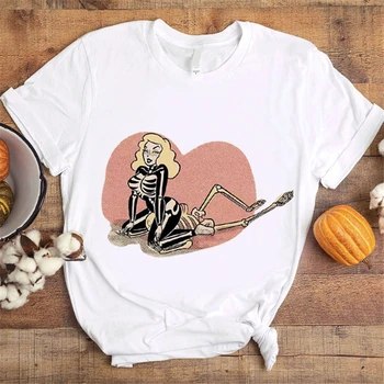 Vara tricou Femei Dovleac de Halloween Print T-shirt de Moda Fericit Toamna Top Femei cu Maneci Scurte Retro Tee de sex Feminin