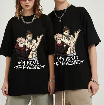 Bărbați T-Shirt Jujutsu Kaisen Mea Besto Friendo Todo Aoi Noutate Din Bumbac 100% Tricou Anime Tricouri O Gâtului Plus Dimensiunea Îmbrăcăminte