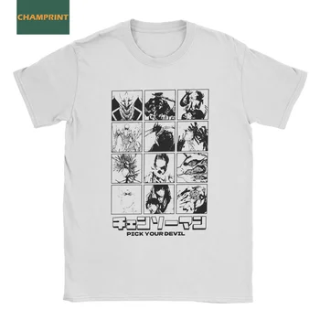 Noutatea Drujba Om Alege Diavolul T-Shirt pentru Bărbați Crewneck din Bumbac 100% Tricouri Manga Anime Maneca Scurta Idee de Cadou Topuri