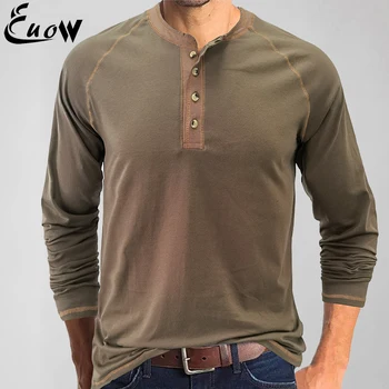 EUOW Toamna Iarna Mens T-shirt de Lux Solid cu mâneci Lungi T-Shirt Europene de Top de Moda American Mens Streetwear în aer liber NE-2XL