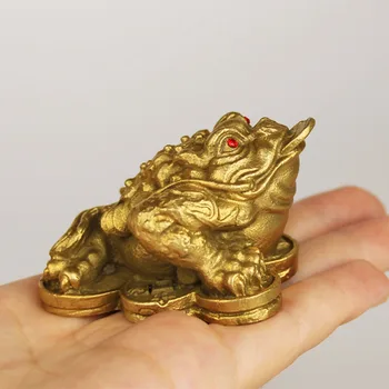 Cupru Aur Broasca Mică de Cupru de Aur Decor Broasca cu Trei picioare Broasca Feng Shui Norocos de Aur Greier Stil Chinezesc Meserii