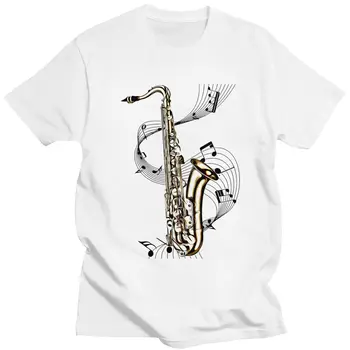 Moda clasic Saxofon Tricou Barbati cu Maneci Sax Iubitul T-shirt Saxofonist Cadou de Vara Tricou Bumbac Muzica Tricou Marfa