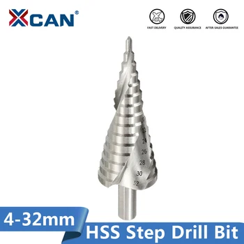 XCAN Pas Burghiu de 4-32mm HSS Pas Burghiu Con,canal Spiralat pentru Lemn Metal Hole Cutter de Bază Instrumente de Foraj