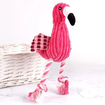 Animale De Companie Jucării De Ros Dintii De Curățare Scartaie Interactive De Desene Animate De Animale Flamingo În Formă De Sfoara Bumbac Jucărie De Câine De Formare De Câine De Companie Accesorii