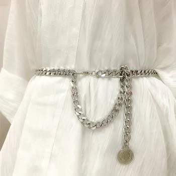 Femei De Moda De Metal Talie Lanț Curea Curele Subtiri Hip Mare De Argint, De Aur Gol Ciucure Curele Decorative Rochie Pulover Accesorii