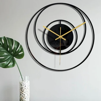 3D Ceas de Perete Design Modern, Negru Acrilic Oglindă Ceas de Perete Camera de zi Ac Circulară Ceas de Perete de Arta de Perete Decal Home Decor Nou