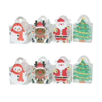 4/8pcs Plastic de Crăciun Cadou de Crăciun Candy Box Sac Petrecere de Crăciun Alimente Cutie Ambalaj Sac de Anul Nou Decorare Consumabile