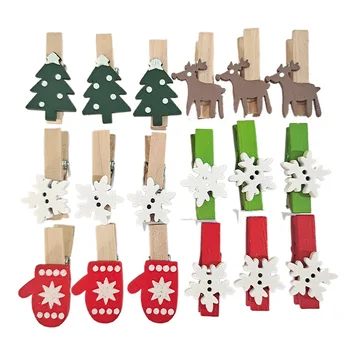 10BUC Crăciun Lemn Clothespins Mini Colorate din Lemn Clipuri Fotografie Clipuri Pom de Crăciun Natural Cuier din Lemn pentru Ambalaj Cadou