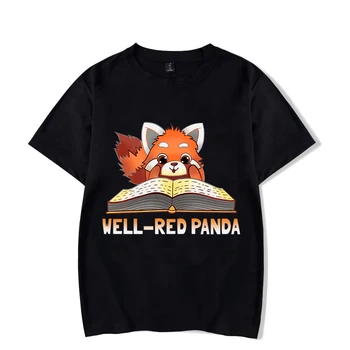 Drăguț Panda Roșu Grafic T Shirt Harajuku Anime De Moda Streetwear Kawaii Look Book Red Panda Topuri Femei Tricou