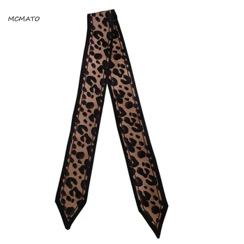 120cm*5cm Mătase Mici Lungă Femeie Eșarfă Leopard Cereale Tipărite Colț Ascuțit Eșarfe de Moda Bandă Sac de Panglică Pentru a Lega Domnisoare