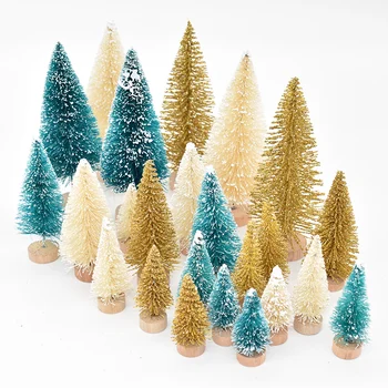 8Pcs DIY Ornamente pentru Pomul de Craciun Sisal Mătase Mini Brad de Craciun Pentru Casa Navidad Crăciun Anul Nou Decor Copii Cadou