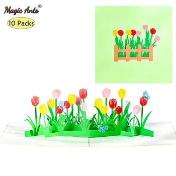 10 Pack Pop-Up Card de Flori 3D Tulip Felicitări de Ziua Îndrăgostiților pentru a Primi Bine Mamele Zi de Nastere Aniversare en-Gros producator de calculatoare