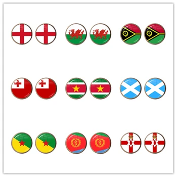 Irlanda, Țara Galilor, Samoa, Tonga, Surinam, Scoția, Guyana Franceză, Eritreea, Irlanda De Nord Drapelul Național Cercei Stud Pentru Femei