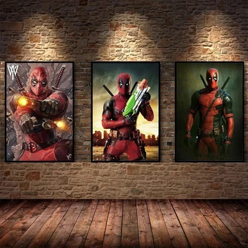 Panza Imprimata Marvel Deadpool Arta De Perete Super-Erou Poster Tablou Modern Decor Acasă Film Modular Poze Cadru Pentru Camera De Zi