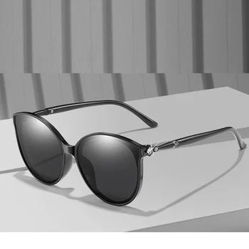 Supradimensionate FEMEI fără ramă Polarizat ochelari de Soare Oglinda Gri Maro Lentile de Conducere în aer Liber Ochelari de Soare