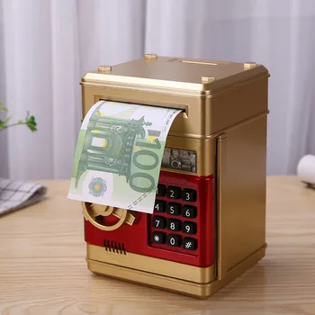 Electronice Piggy Bank ATM Parola Caseta de Bani în Numerar Monede de Economisire Cutie ATM Banca Seif Depozit Automat de Bancnote Cadouri
