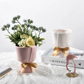 Nordic Acasă Decor Vaza Ceramica Ghiveci Decor Cameră Aranjament Floral Art Desktop Meserii Creative Buchet Forma