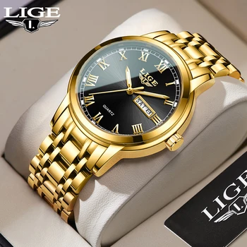 2022 Moda Mens Aur din Oțel Inoxidabil Ceasuri de Lux Minimalist Cuarț Încheietura Ceas pentru Bărbați Business Casual Ceas relogio masculino