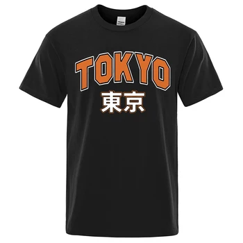 Tokyo Estetice Colegiul Scrisoare De Imprimare T-Shirt Om Supradimensionate Sudoare Tricou Vrac De Vara Cu Maneci Scurte Streetwear Bumbac T-Shirt Pentru Bărbați