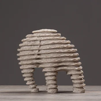 Modern Abstract Elefant Sculptura Rășină Gresie Elefant Statuie De Gheață De Vârstă De Animale Fosile Arta Ambarcațiunile De Decor Ornament Accesorii