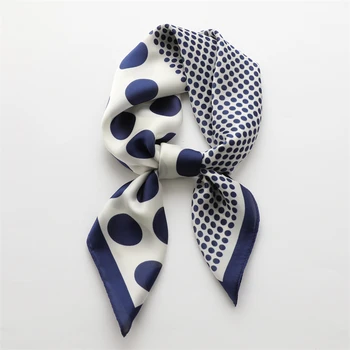 Design Dot Print Bentita Esarfa pentru Femei de Lux din Satin de Mătase 70cm Piff Fulare Cravată Doamna Benzile de Păr Panglică Elasticele