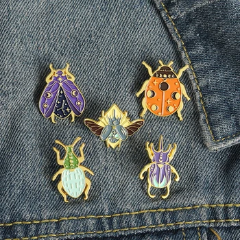 Personalizat Stralucitoare Gărgăriță Email Pin Bug-uri Insigne Colorate de Animale Colectia Insecte Broșe Sac de Bijuterii Cadouri pentru Prieten en-Gros