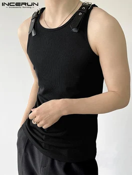Stil coreean Noi Barbati de Umar din Piele Vesta INCERUN Topuri 2022 Masculin Confortabil Solid All-meci Simplu Veste Tricotate S-5XL