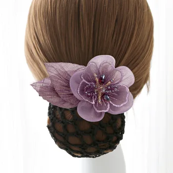 Coreea Moda Floare Panglică Hairgrips Crystal Headband Croșetat Bun Net Snood Papion Agrafe de Par pentru Femei Păr de nunta Dotari