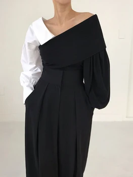 De pe Umăr Negru Sexy Femei Bluza de Sus 2022 Moda Despicare Femei Topuri Doamnă Frumoasă Femeie Frumoasă Tricouri Femei OL Streetwear