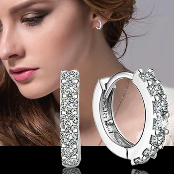 De moda de Argint de Culoare Hipoalergenic Zircon Cercei Stud Pentru Femei Fată Simplă de Bijuterii Brincos EH056
