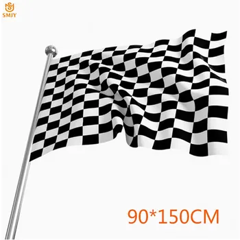 SMJY 90x150cm F1 Racing Flag 100% Poliester Clasic Alb-Negru Carouri Curse Cursa Începe Banner Special Transport Gratuit