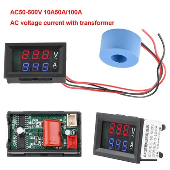 AC 50-500V Digital cu LED-uri Voltmetru, Ampermetru Tensiune Volt Metru Instrument Instrument 2 Fire Volt Monitor Tester