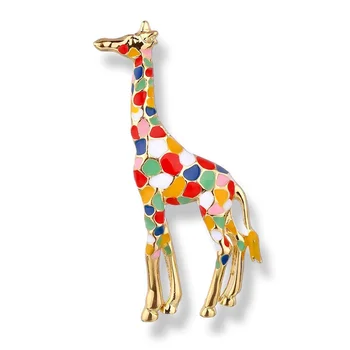 Email Girafa Broșe pentru Femei Animale Drăguț Ace Moda Bijuterii de Culoare de Aur Cadou Pentru Copii Rafinat Brose 2022