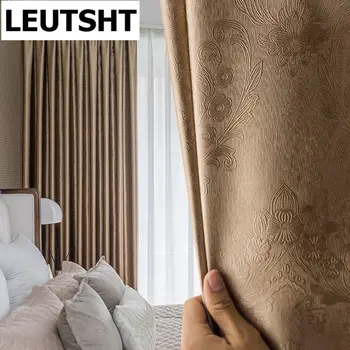 2021light de lux, izolate fonic culoare solidă relief opace perdea pentru camera de zi dormitor studiu balcon draperii personalizate