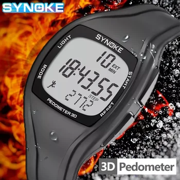 Digital Ceas Pentru Barbati SYNOKE Brand Pedometru Multi-funcție Ceas Sport Barbati 50 M rezistent la apă Ceas Deșteptător Chrono reloj hombre 9105