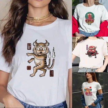 Vara T-shirt Nou Monstru Drăguț Print cu Maneci Scurte Tendință de Îmbrăcăminte pentru Femei Harajuku Hip Hop Haine Femei O-gât Navetiști de Sus