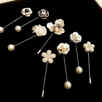 Vintage Camellia Floare Pearl Broșe Ace Bijuterii Ac Cardigan Pulover Pin Rever Eșarfă Cataramă Accesorii De Îmbrăcăminte Pentru Femei