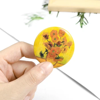 Picturi Van Gogh email ac Irisi la Saint-Remy,Floarea-soarelui,Cer Înstelat Brosa cupa cartoon pin rever insigna de cadou pentru prieteni