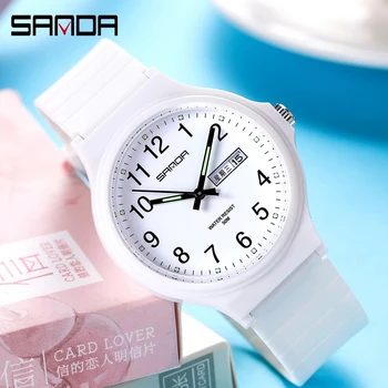 SANDA Femei Brand Ceasuri Quartz Stil Minimalist Doamnelor Cuarț Ceas de mână de Moda Ultra subțire Impermeabil Ceas de Ceas Reloj 6060