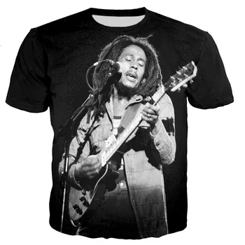 De Vânzare la cald Cântărețului Bob Marley 3d Imprimate tricou Unisex Moda Casual Gât Rotund Tricou Hip-hop Maneci Scurte Streetwear Topuri